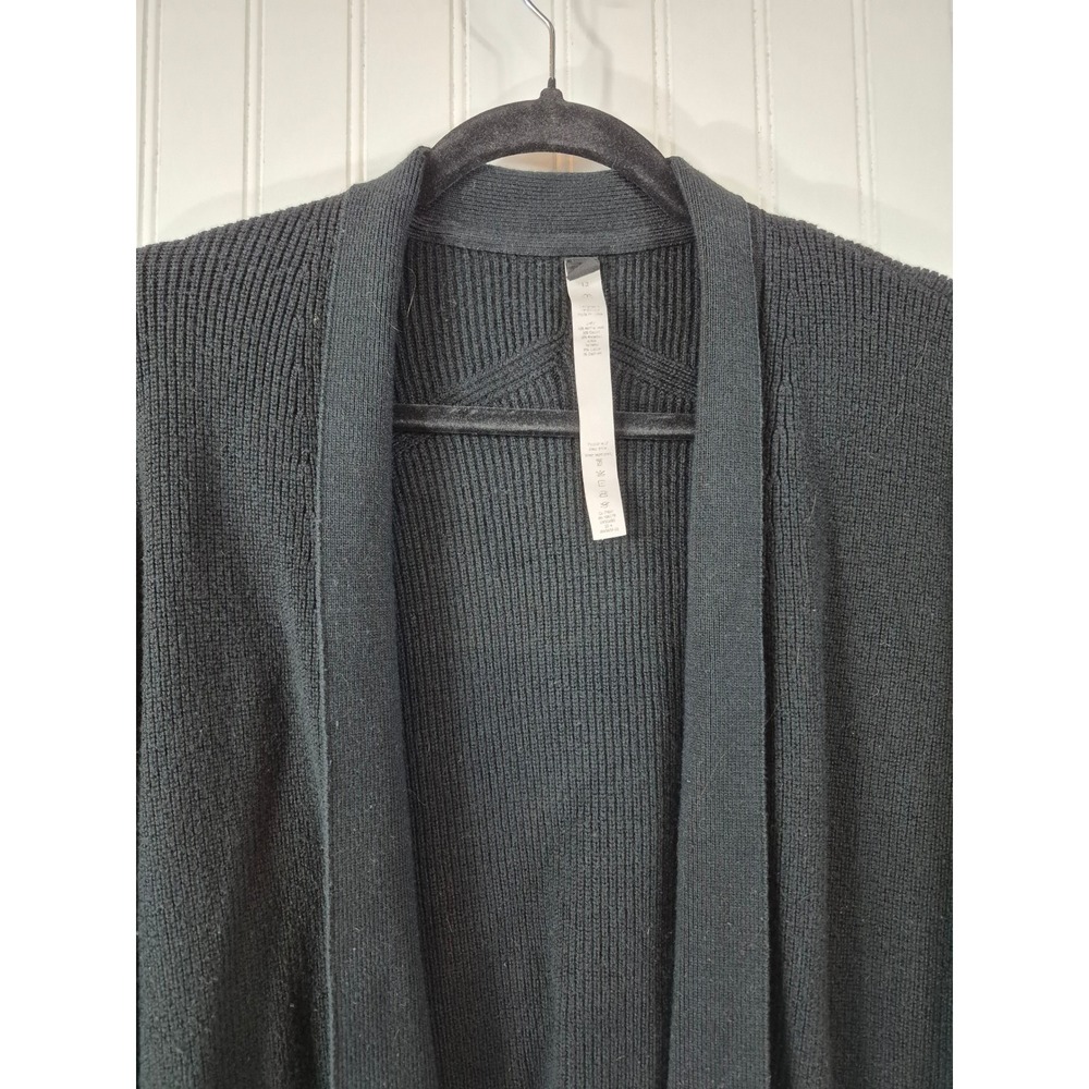 Lululemon Merino Wool Blend Ribbed Thick Knit Cardigan Black Open Front Size
12 - Picture 3 of 9